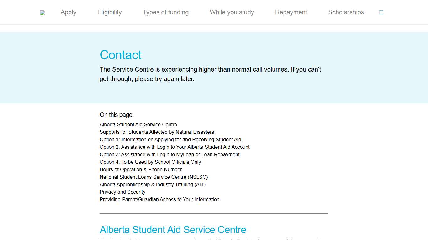 Contact Alberta Student Aid