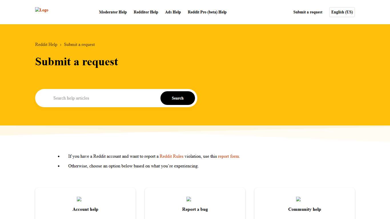 Submit a request – Reddit Help